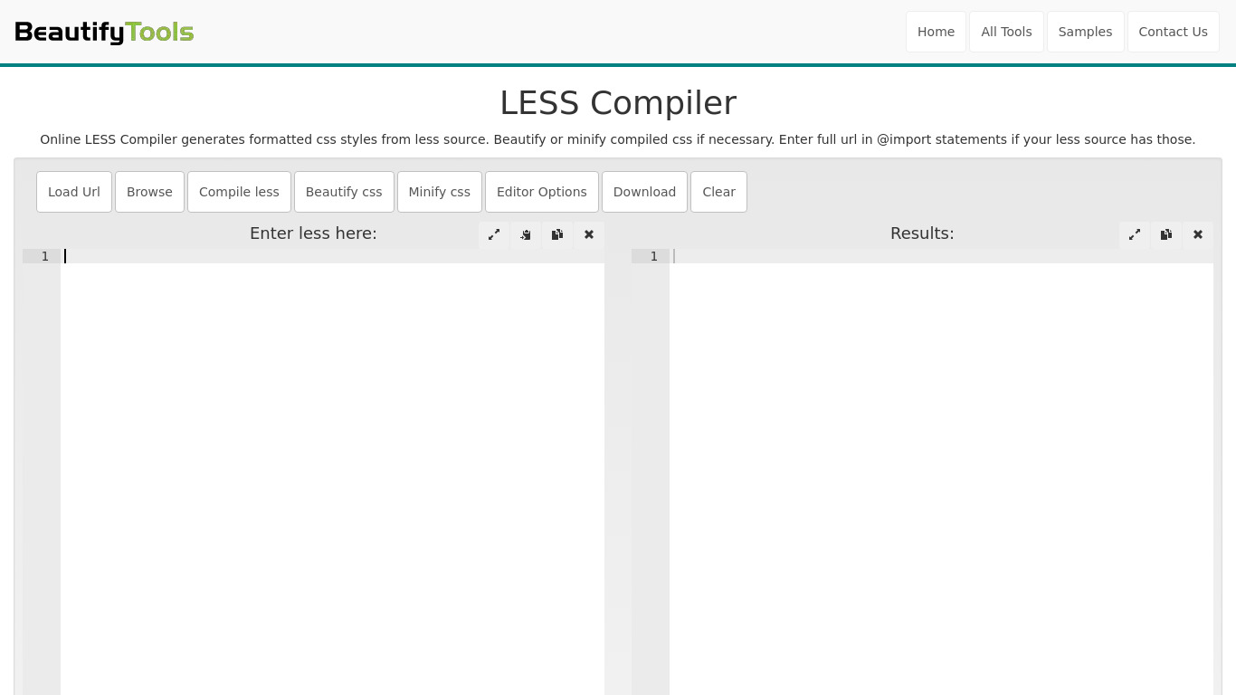 LESS Compiler Landing page