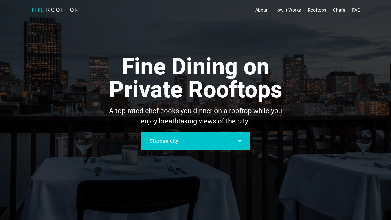 The Rooftop Landing page