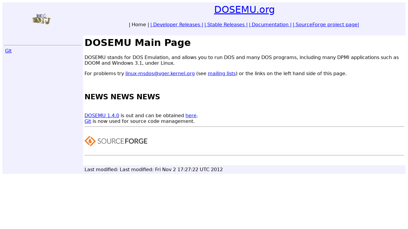 DOSEMU Landing page
