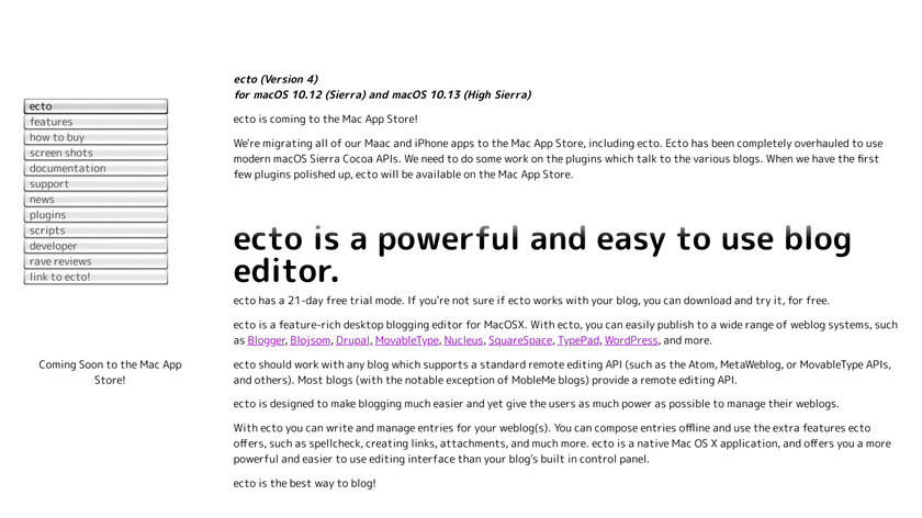 ecto Landing Page