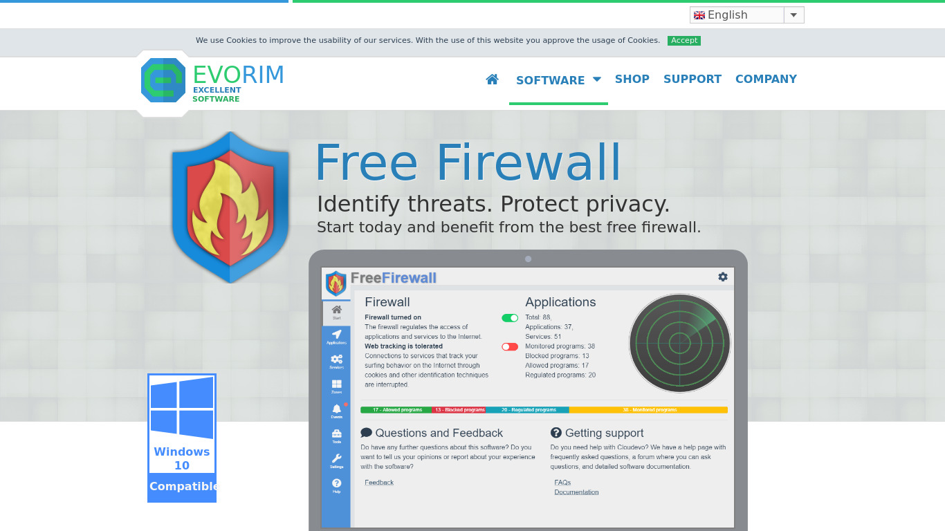 Free Firewall Landing page