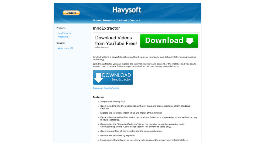 InnoExtractor Landing Page