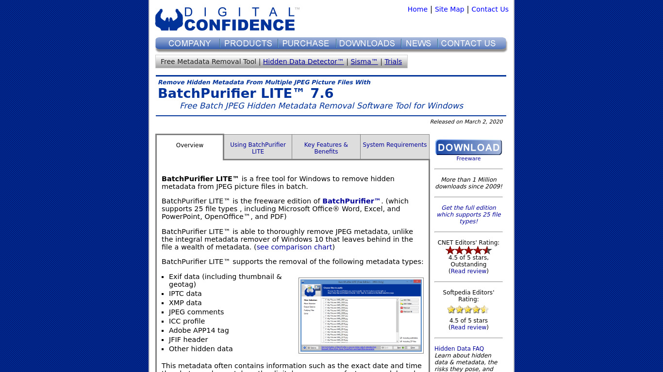 BatchPurifier Landing page