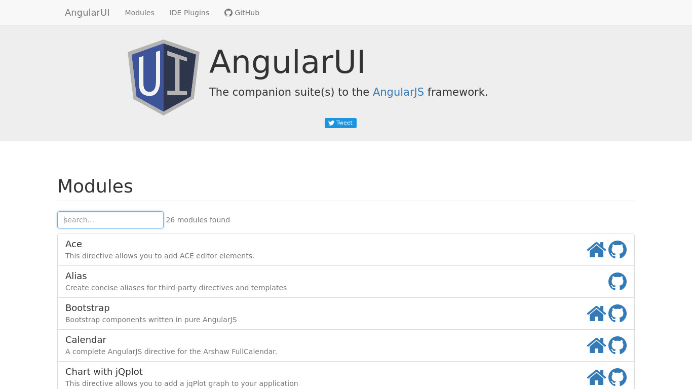 AngularUI Landing page