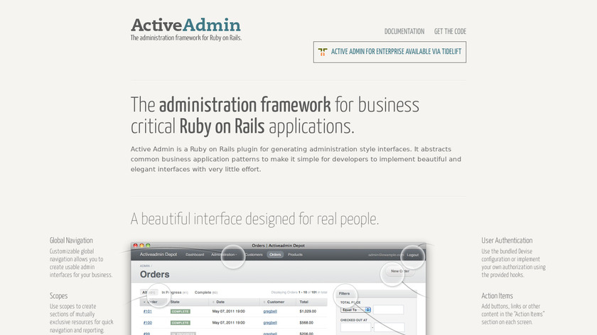 Active Admin Landing Page