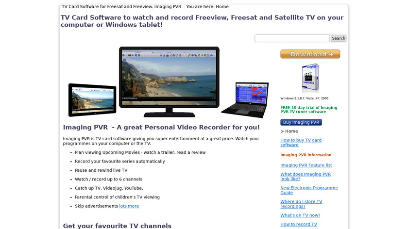 Imaging PVR Landing Page