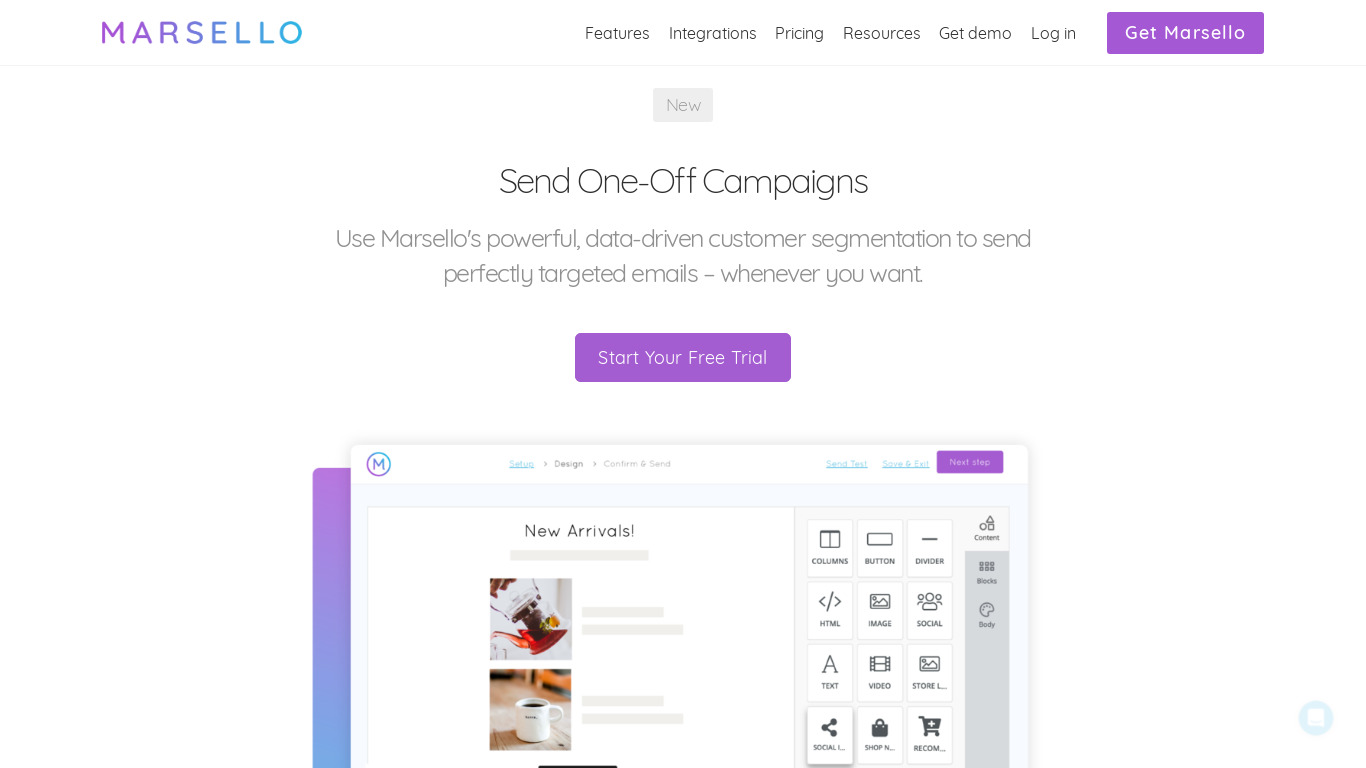 Campaigns by Marsello Landing page