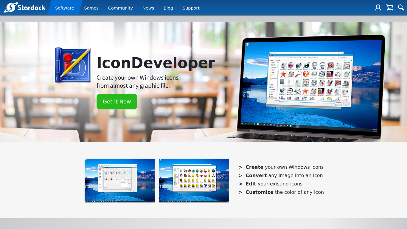 IconDeveloper Landing page