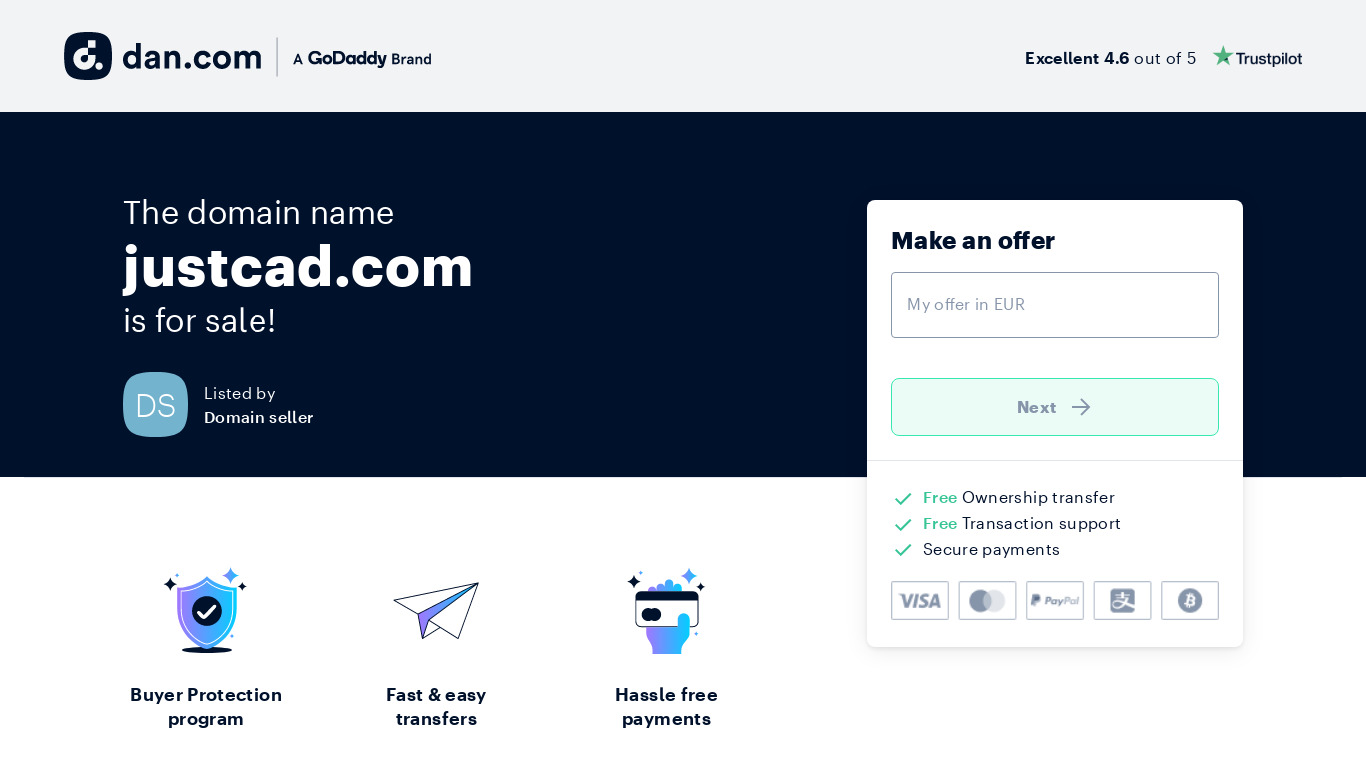 JustCAD Landing page