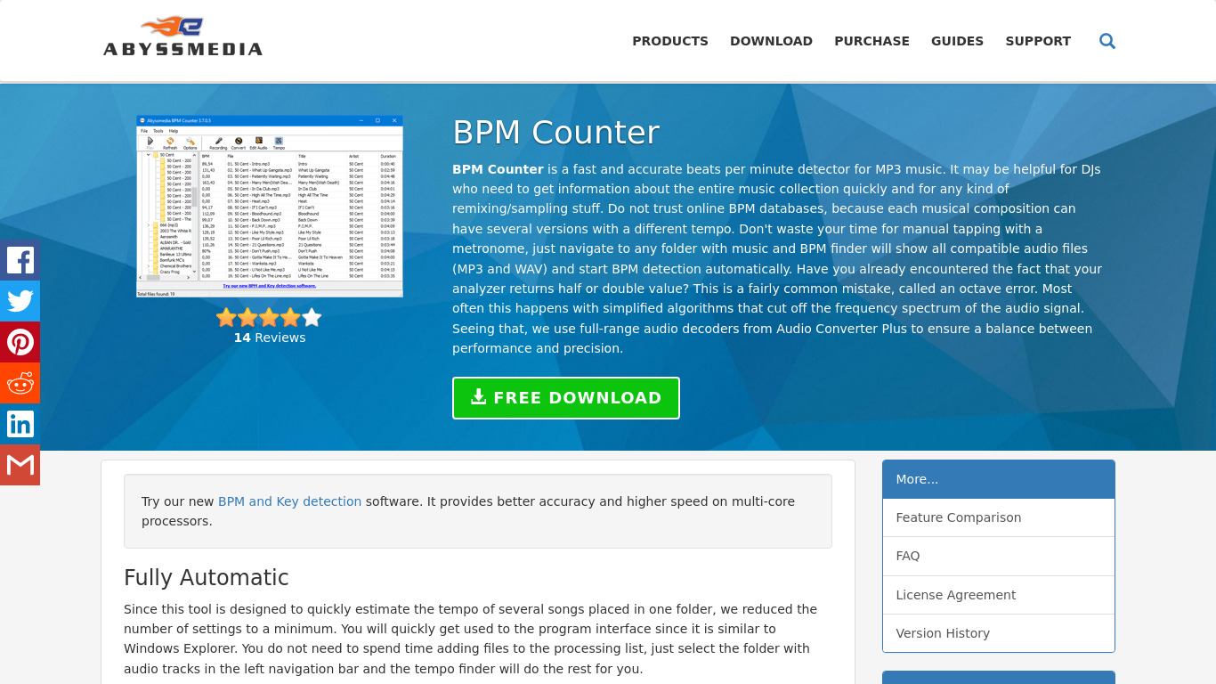 BPM Counter Landing page