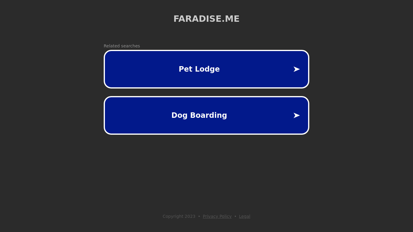 Faradise Landing page