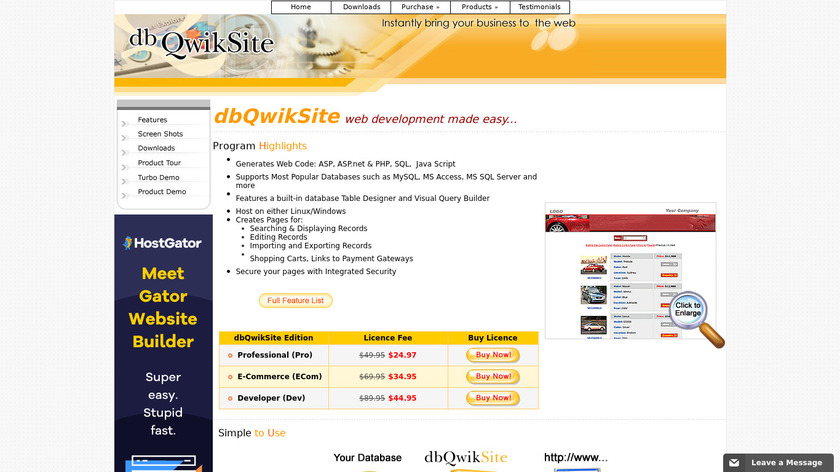 dbqwiksite.com dbQuikSite Landing Page