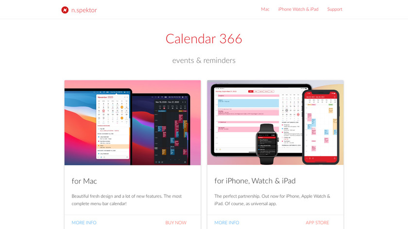 Calendar 366 Landing Page