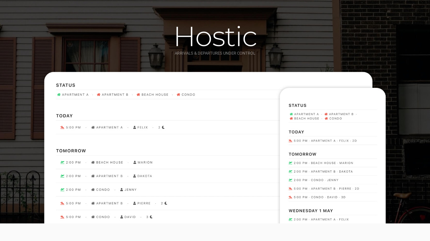 Hostic.co Landing page