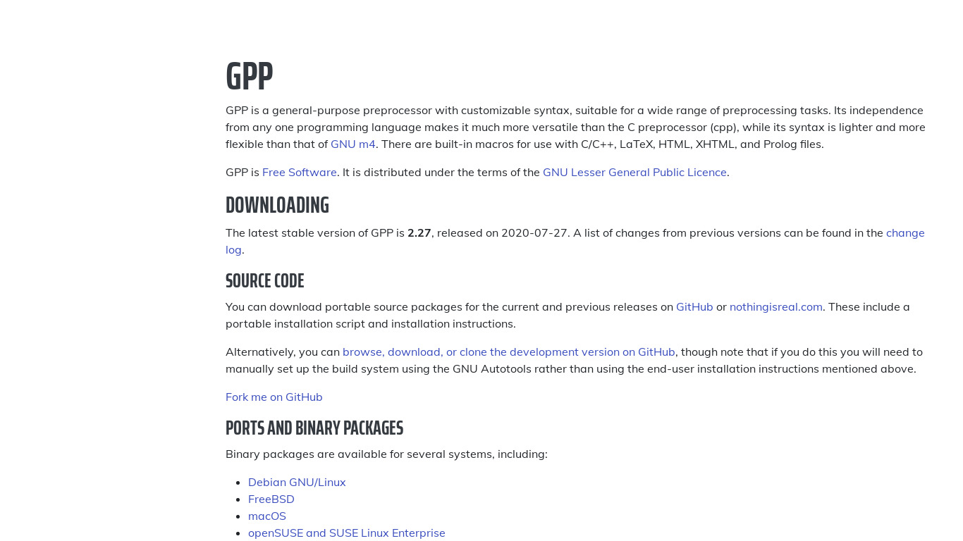 GPP Landing page