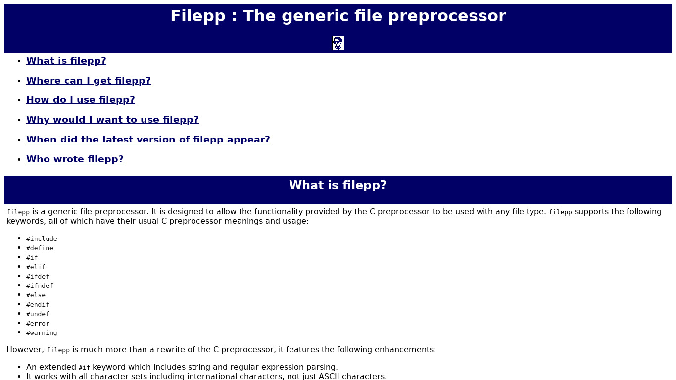 Filepp Landing page