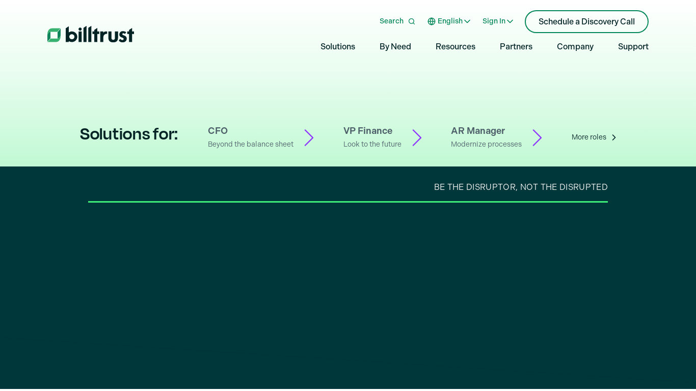 Billtrust Landing page