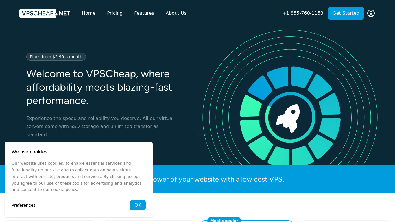 Solar VPS Landing page