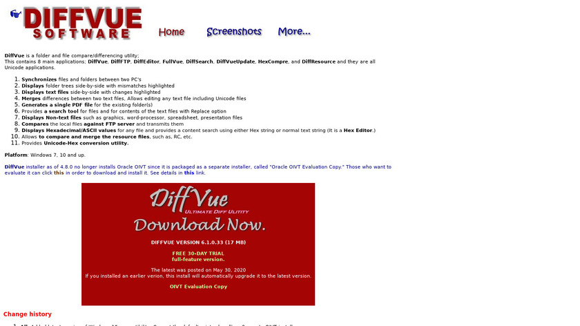 DiffVue Landing Page