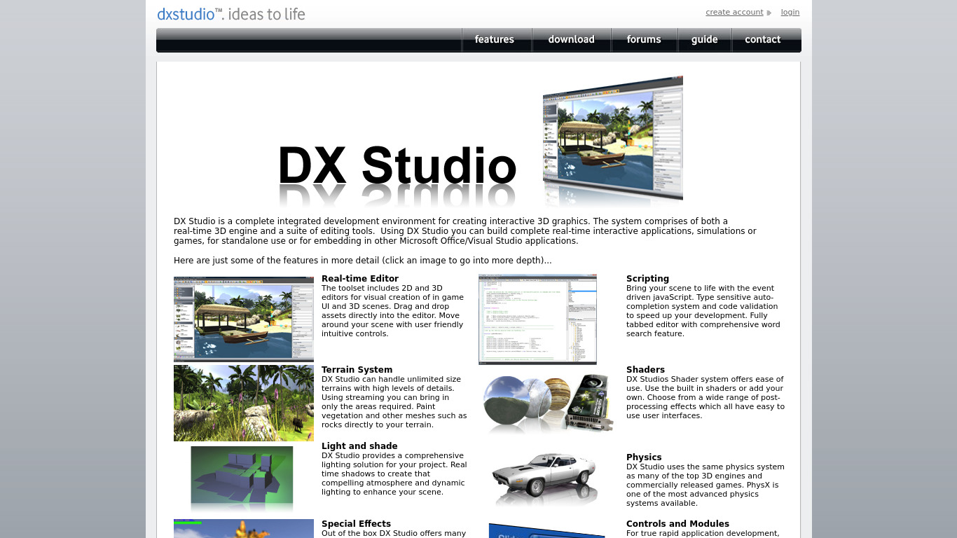 DX Studio Landing page