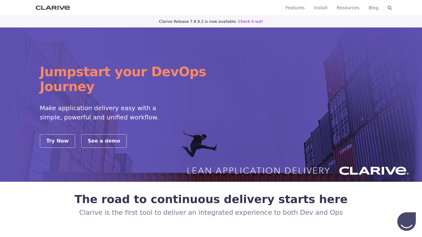 Clarive Software Landing page