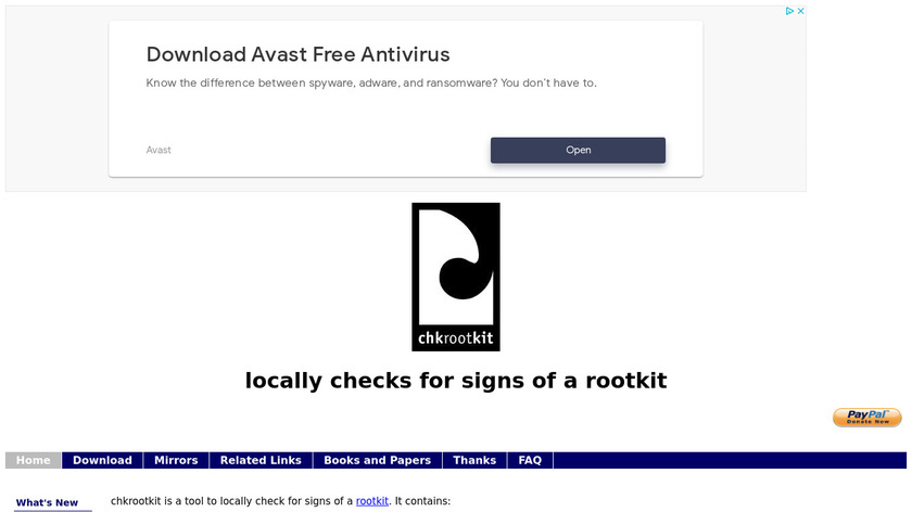 Chkrootkit Landing Page