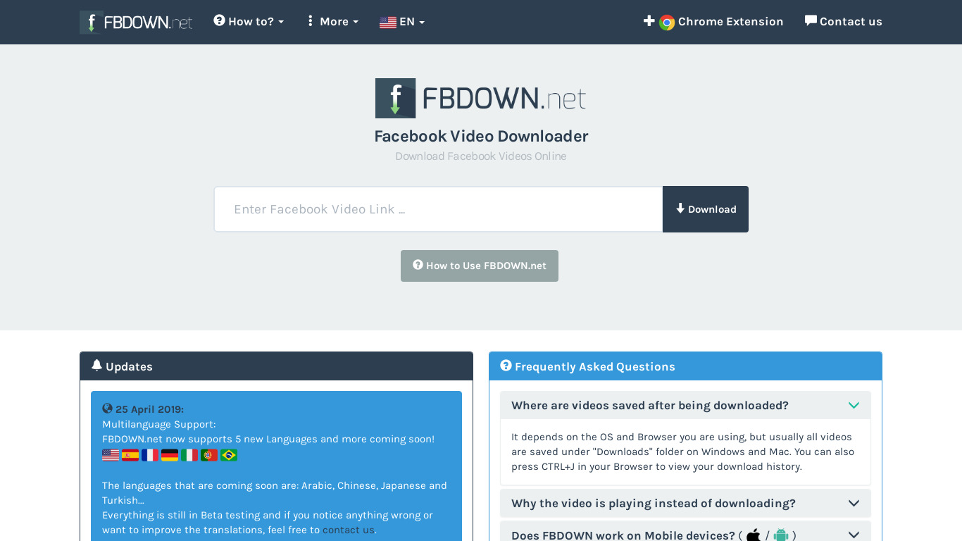 FDOWN.net Landing page