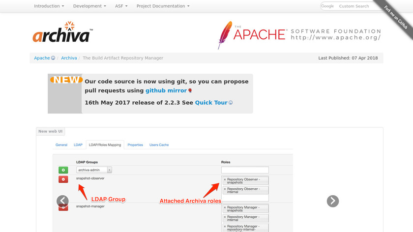 Apache Archiva Landing Page