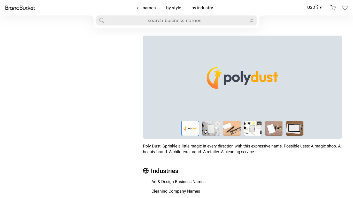 Polydust Landing page
