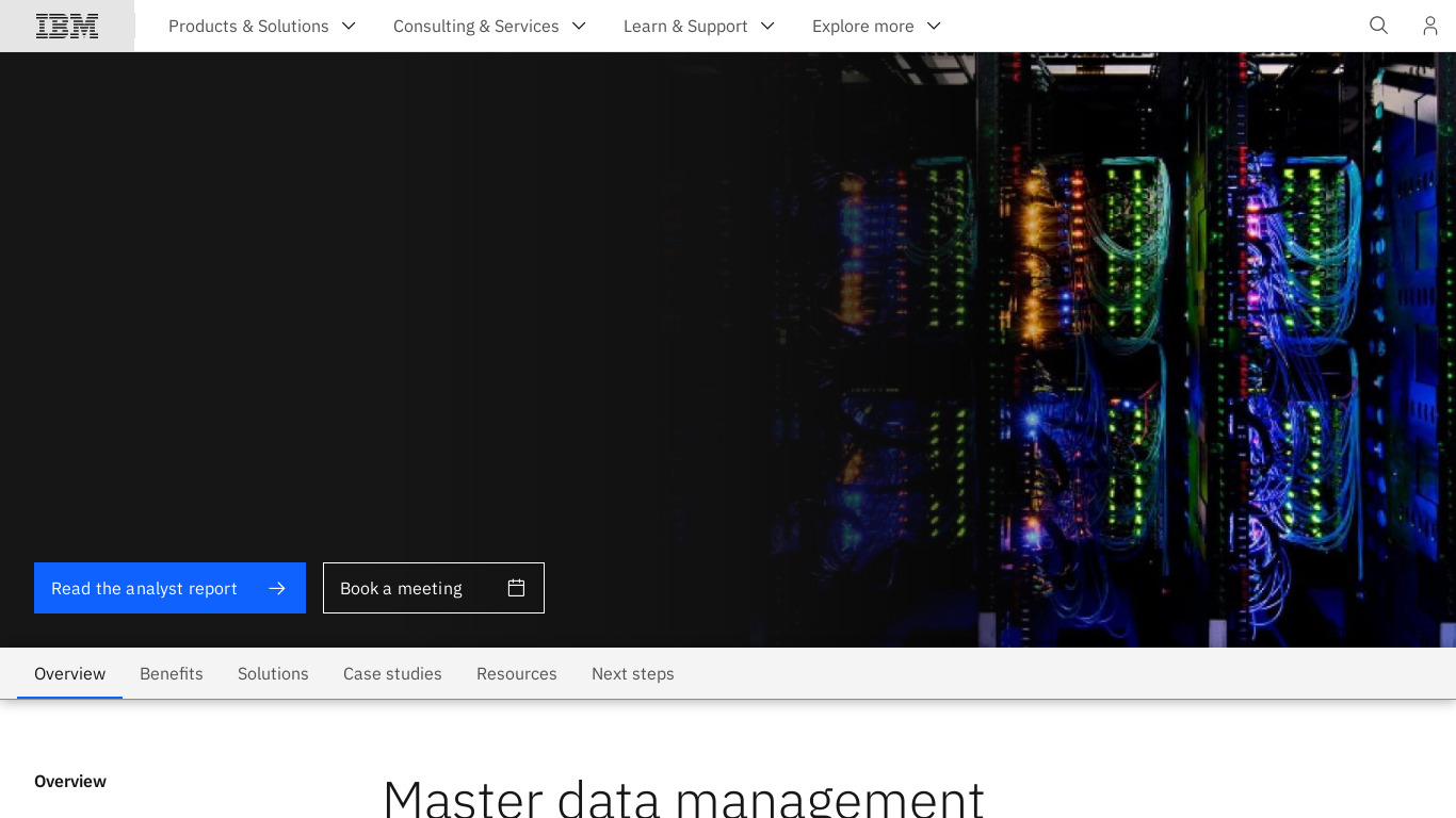 IBM InfoSphere Master Data Management Landing page