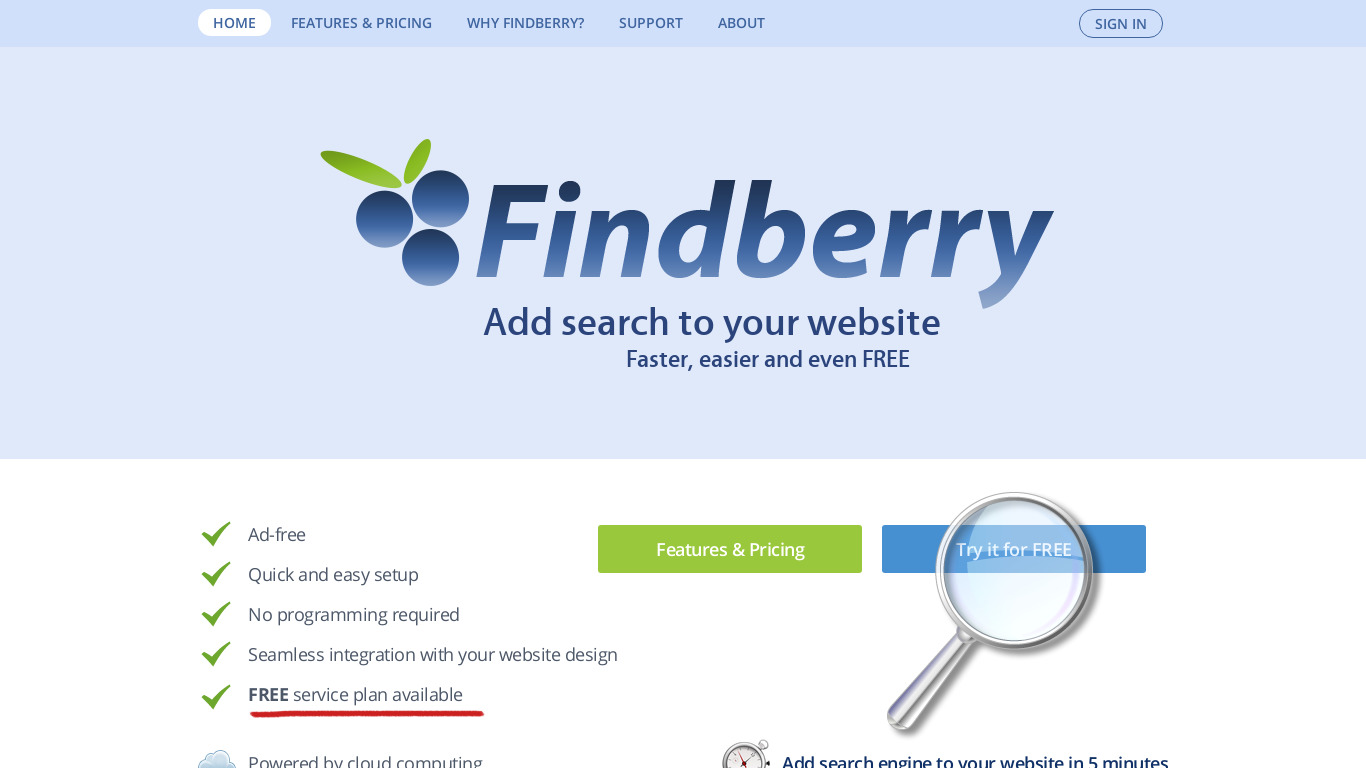 Findberry Landing page