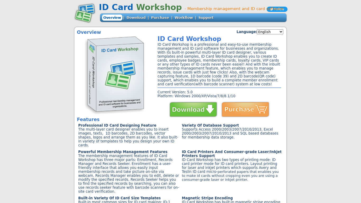 ID Card Workshop Landing page