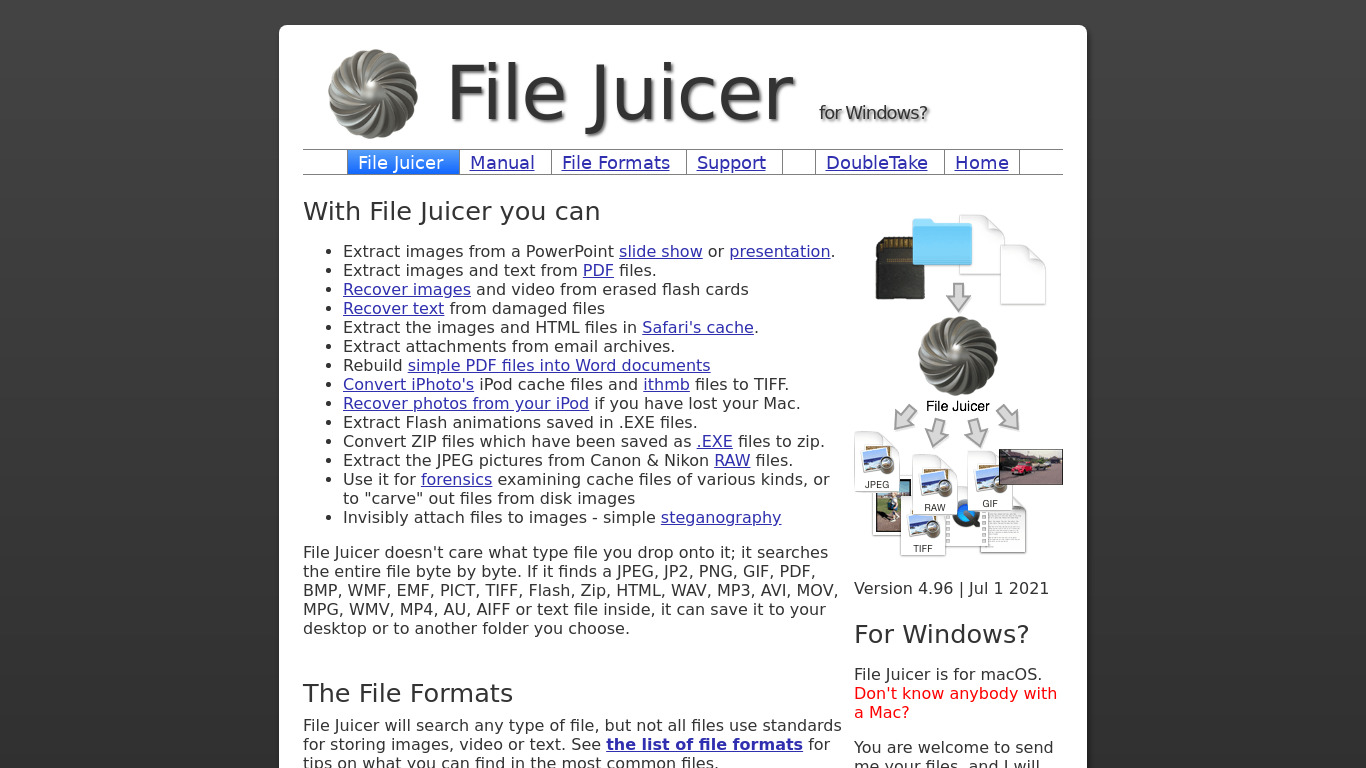 File Juicer Landing page
