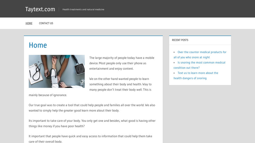 TayText Landing Page
