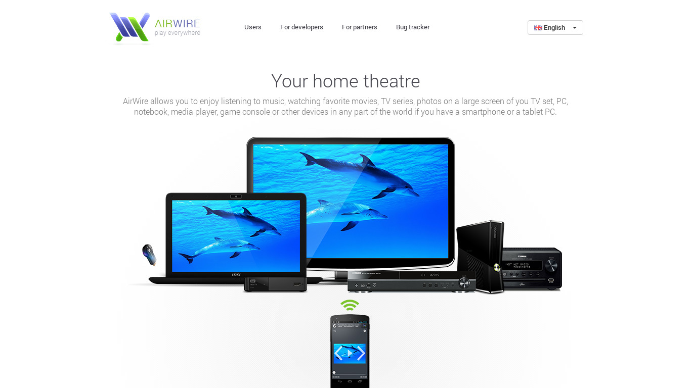 AirWire Landing page