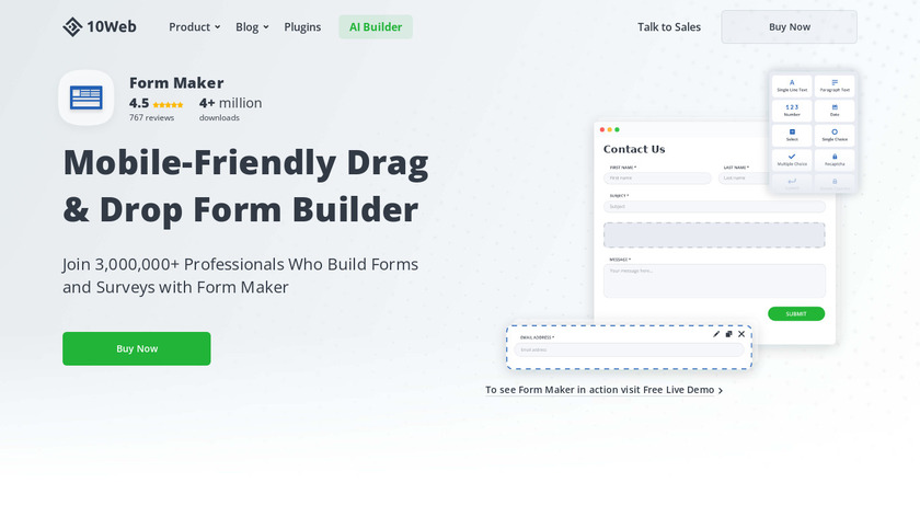 Form Maker Landing Page