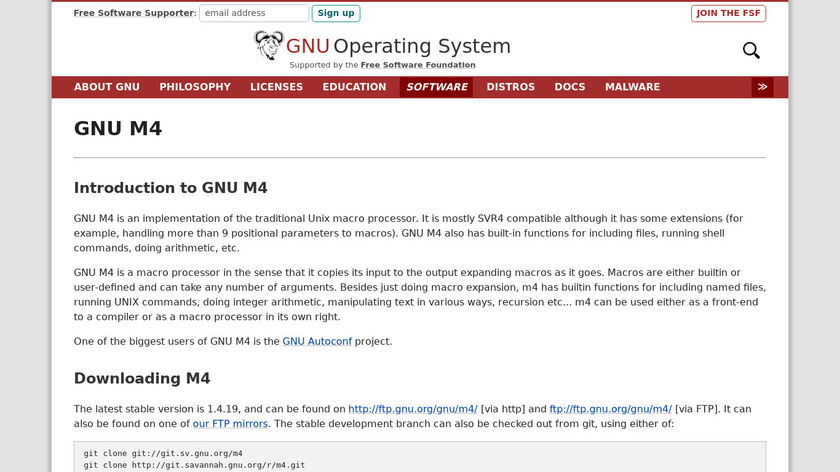 GNU M4 Landing Page