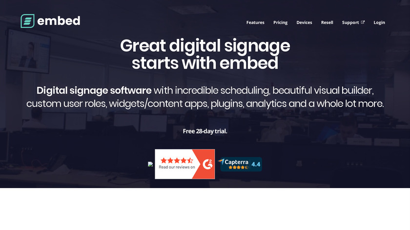 Embed Signage Landing Page