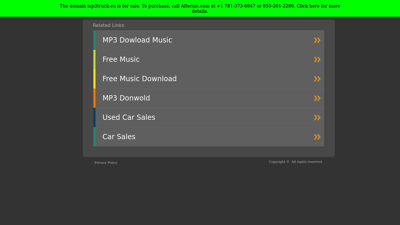 Mp3Truck Landing page