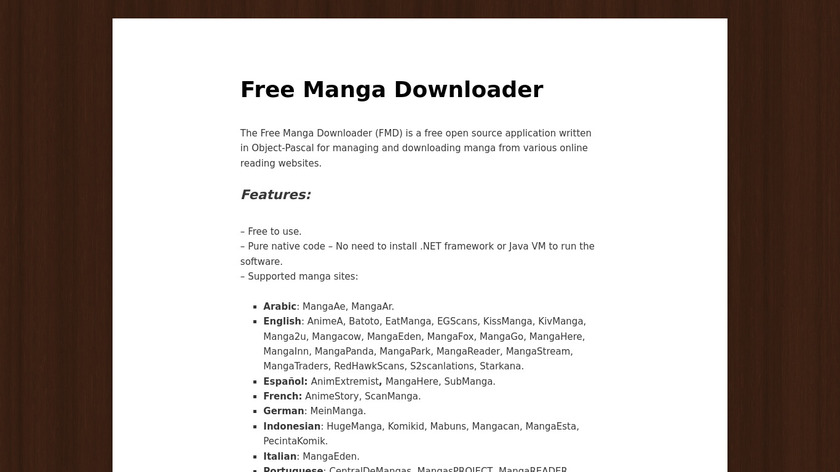 Free Manga Downloader Landing Page