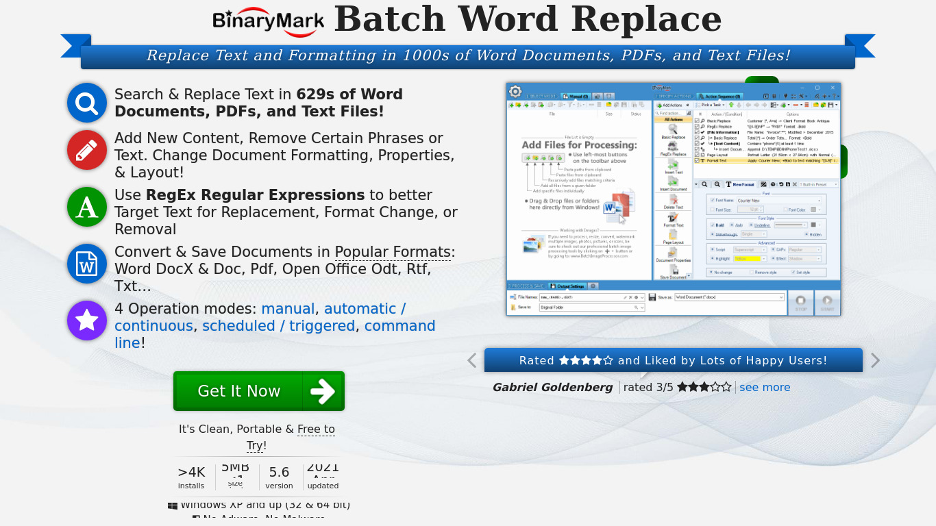 Batch Word Replace Landing page