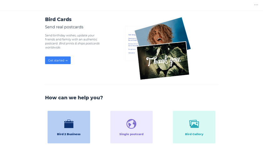 Bird Cards Landing Page