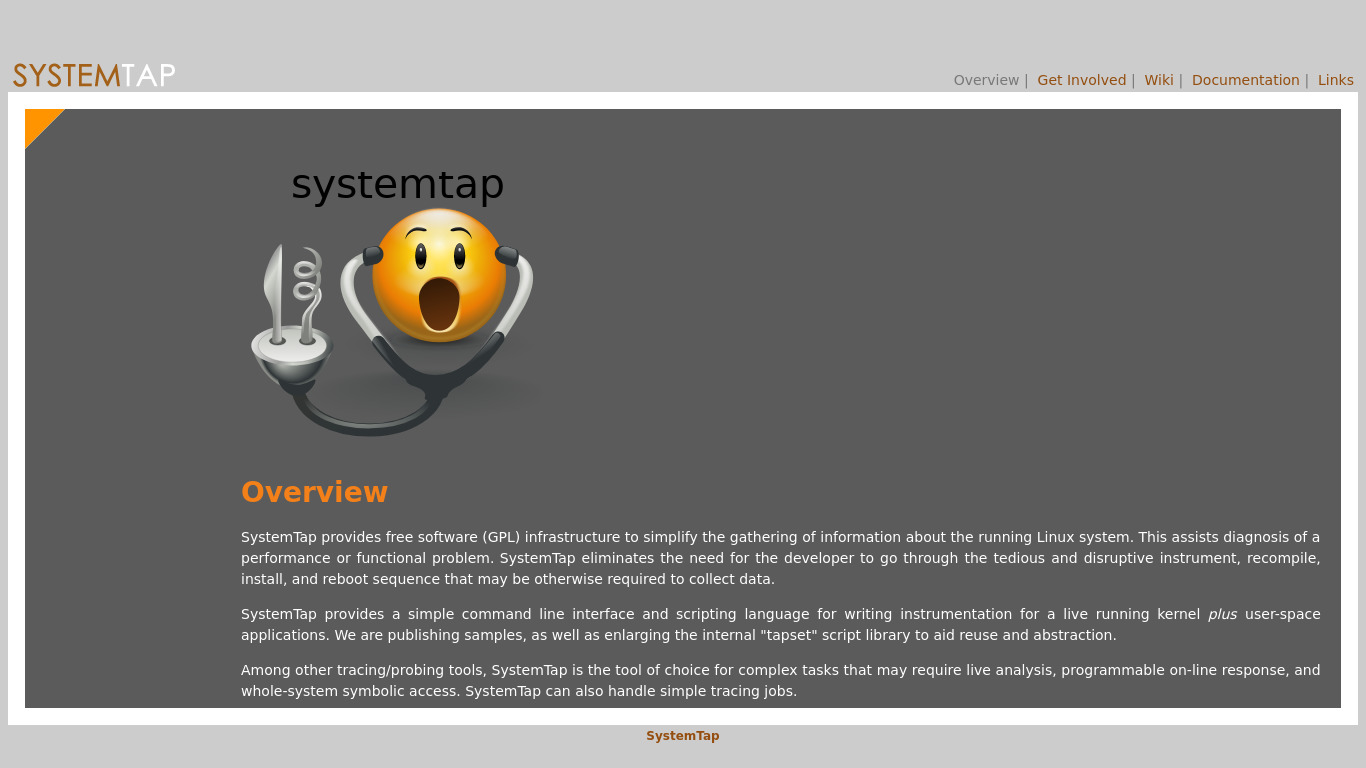 SystemTap Landing page