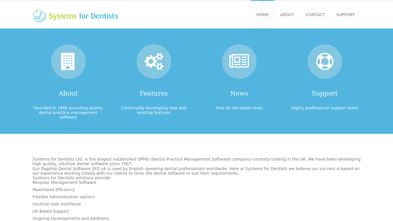 Systems for Dentists Landing page