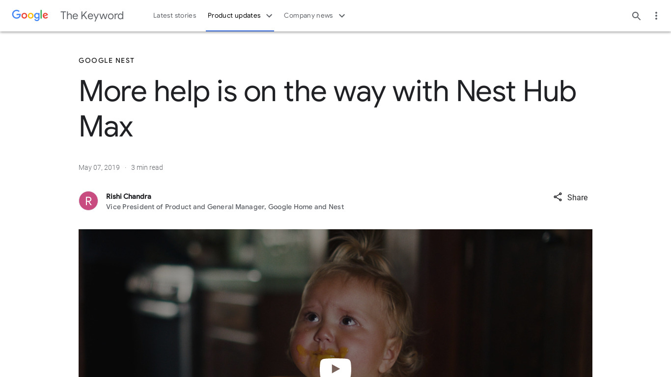 Nest Hub Max Landing page