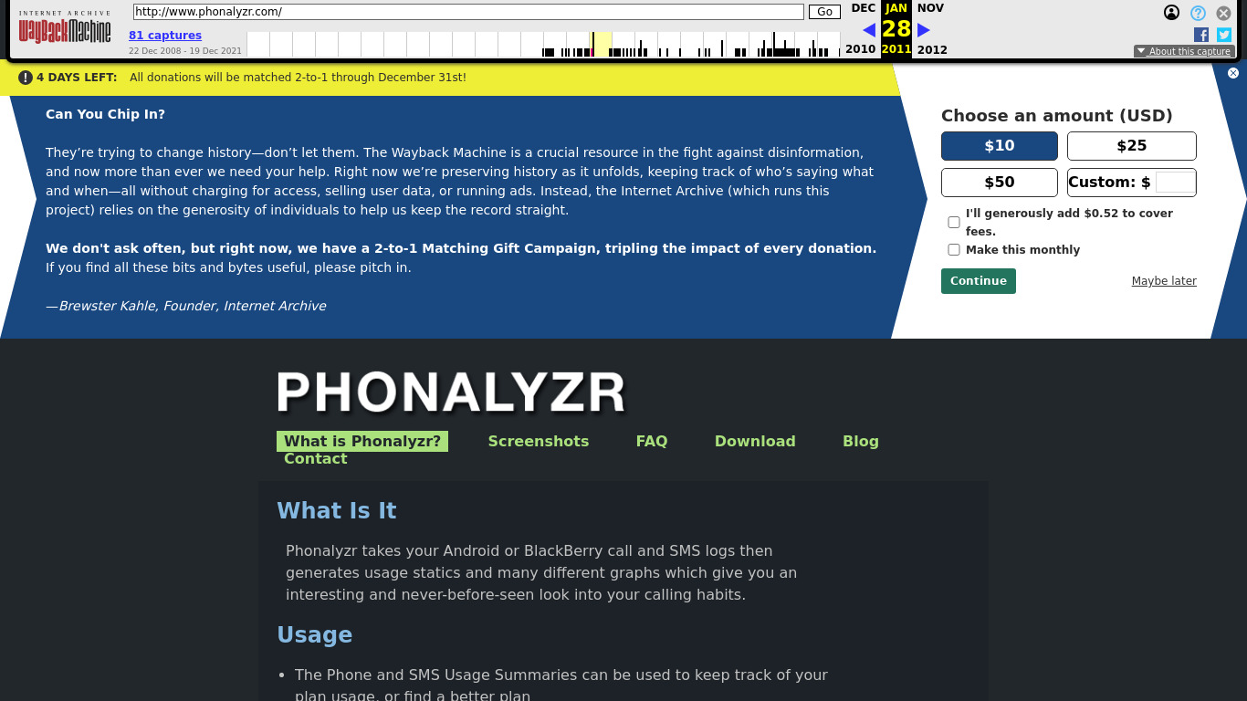 Phonalyzr Landing page