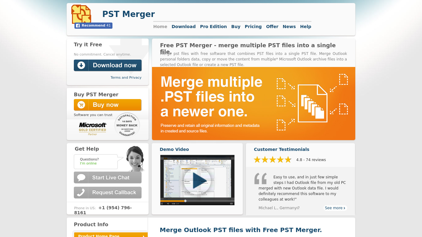 PST Merger Landing page