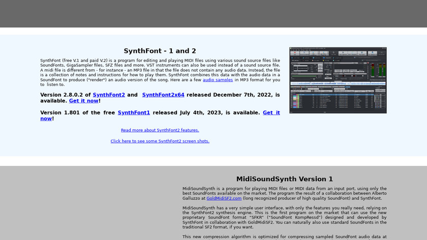 Synthfont Landing Page