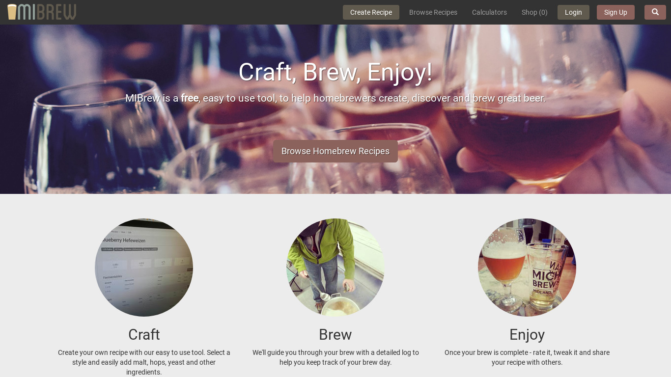 MIBrew Landing page