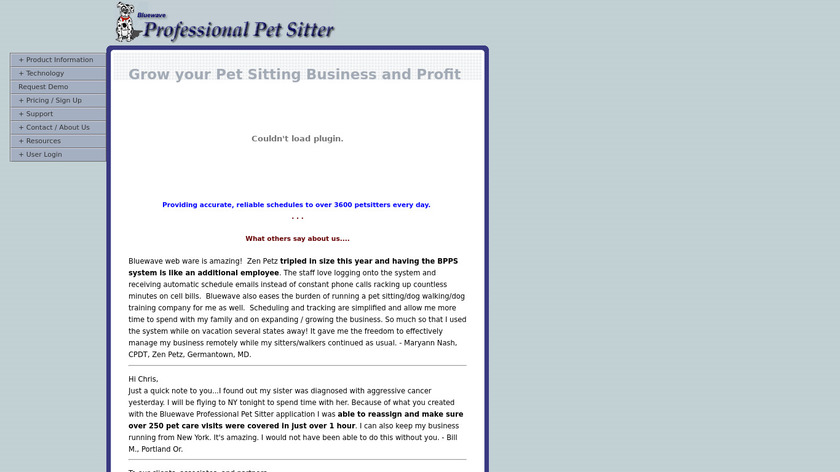 Professional Pet Sitter Landing Page